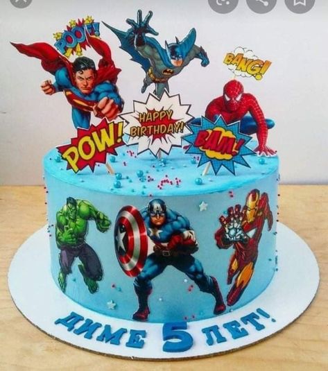 Avengers Cake Design, Marvel Birthday Cake, Marvel Avengers Cake, Cake Designs For Boy, 5th Birthday Cake, Marvel Cake, Superhero Birthday Cake, Avengers Birthday, Superhero Cake