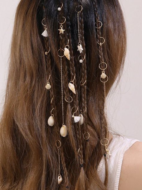 24pcs Women Beach Style Hair Clips Set, Includes Starfish, Shell, Pearl, Ocean Elements Accessories, Suitable For Daily, Vacation, Party, Gifts For Best FriendsI discovered amazing products on SHEIN.com, come check them out! Ocean Elements, Ocean Hair, Shell Accessories, Diy Eyelash Extensions, Effortless Hairstyles, Metal Hair Clips, Hair Accessories Gift, Women Beach, Hair Rings