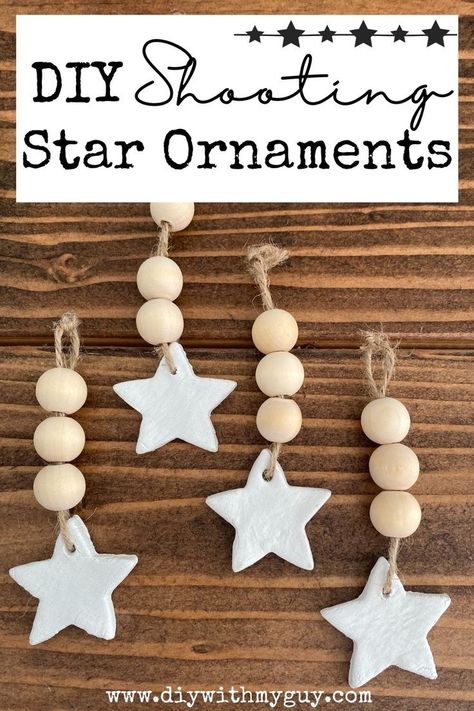 Air Clay Ornaments, Diy Air Clay, Neutral Christmas Tree, Air Clay, Star Ornaments, Diy Christmas Tree Ornaments, Neutral Christmas, Tree Themes, Scandi Christmas