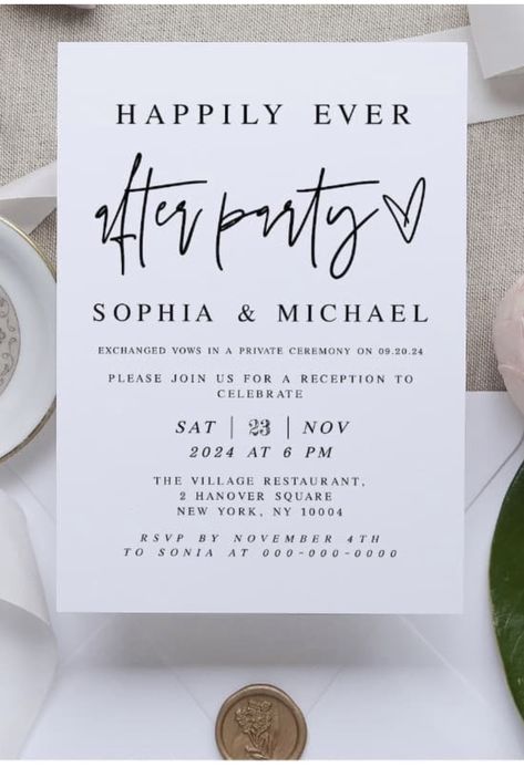 Invitations For Reception After Eloping, Elope Reception Invitations, After Elopement Reception Invitations, Celebration Of Love Wedding, Party To Celebrate Marriage, Small Elopement Party, Eloping Reception Invitations, Elopement Wedding Reception Invitation, Wedding Shower After Elopement