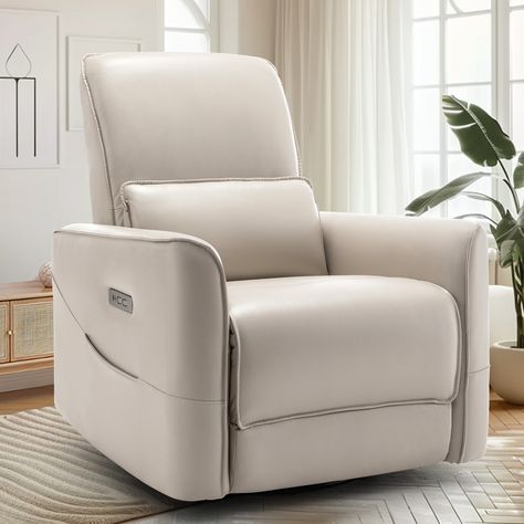 You'll love the Angelie Power Recliner Chair Swivel, Glider Rocking Chair, Electric Rocking Recliner Chair, Upholstered Faux Leather Living Room Recliner Chair with Side Pockets and Type-C & USB Ports at Wayfair - Great Deals on all Furniture products with Free Shipping on most stuff, even the big stuff. Rocking Recliner, Glider Rocking Chair, Swivel Recliner Chairs, Leather Living Room, Living Room Recliner, Power Recliner Chair, Chair Swivel, Swivel Glider, Power Recliner