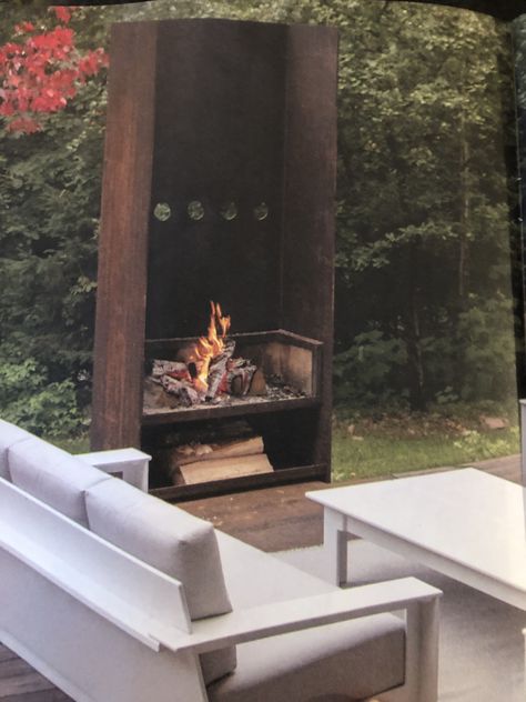 Corten Steel Fireplace Outdoor, Corten Steel Fire Pit, Corten Fireplace, Nashville Backyard, Corten Steel Fireplace, Chiminea Fire Pit, Fireplace Grill, Fireplace Gallery, Bandsaw Projects