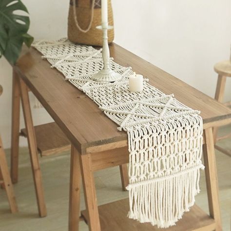 Macrame Table Mat, Hung Over, Woven Mat, Woven Table Runner, Dining Table Runner, Macrame Runner, Bohemian Table, Boho Table Runner, Macrame Table