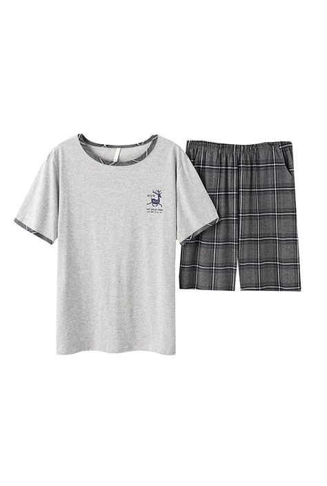 PRICES MAY VARY. Cotton Blend,which are comfortable,durable,breathable and soft material. SIZE REFERENCE: Large(13-15 Years)X-Large(15-17 Years);XX-Large(18-20Years ) Leisure big boys Loose US size,make you feel free and relax. STYLE CLASSIC Features Plaid Strips Loose style, Elastic Waistband Shorts for Comfortable wear,Youngs raglan cotton short-sleeve top + short pajama bottoms; OCCASION Great for sleepwear, pajamas, loungewear, all day long, exercise, yoga, sports, walking etc. Cozy & Light Clothes Pajamas, Summer Sleepwear, Boys Sleepwear, Cute Sleepwear, Exercise Yoga, Summer Pajamas, Cotton Sleepwear, Boys Pajamas