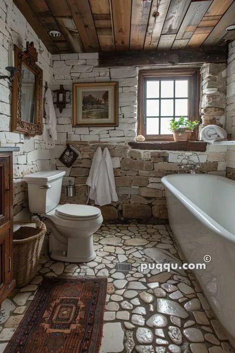 Small Cottage Bathroom, Rustic Showers, Small Attic Bathroom, Second Bathroom, English Cottage Interiors, Corner Toilet, Dorm Diy, Bathroom Tile Ideas, Rustic Bathroom Designs