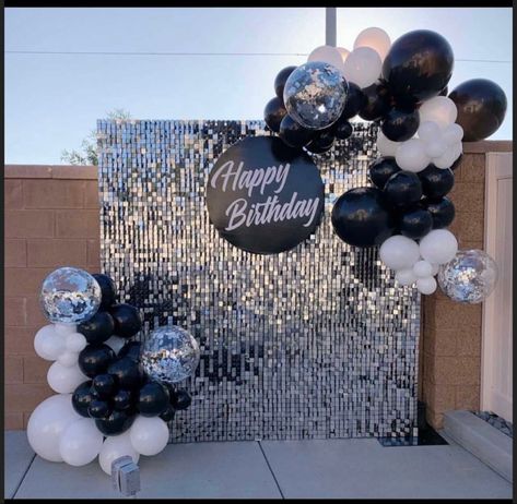 Shimmer Wall Backdrop, Silver Balloons, Birthday Party Balloons, 18th Birthday Decorations, Deco Ballon, Silver Confetti, Shimmer Wall, Birthday Party Theme Decorations, Silver Party