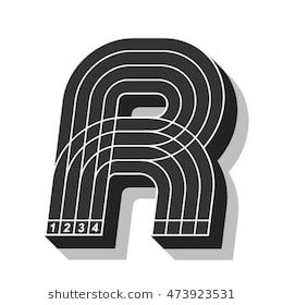 Sport font, letter R, running track, vector. Track Logo Design, Running Design Graphic, Sport Typography Design, Running Track Design, Running Graphic Design, Running Logo Design, Sports Lettering, Sport Lettering, Running Branding