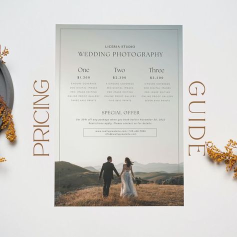 Wedding Quotation Format, Photographer Flyers, Wedding Photography Pricing Guide, Wedding Poster Design, Wedding Pricing, Wedding Photography Marketing, Wedding Booklet, Wedding Packages Prices, Pricing List