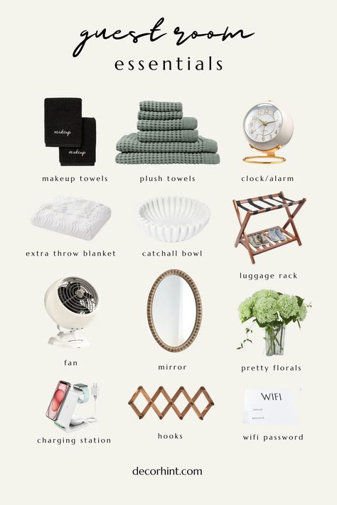 guest bedroom essentials Guest Cart Bedroom, Guest Bedroom Essentials Baskets, What To Put In Guest Bedroom, Guest House Essentials, Guest Room Essentials List, Guest Bedroom Supplies, Guest Bedroom Amenities, Bedroom Essentials Decor, Guest Room Supplies