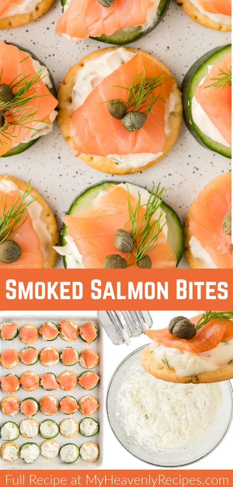 smoked salmon appetizer Sauce For Smoked Salmon Appetizer, Cured Salmon Appetizers, Lox And Cream Cheese Appetizer, Smoked Salmon Crackers Cream Cheese, Appetizer Recipes Smoked Salmon, Smoked Salmon Appetizer Bites, Smoked Salmon Cucumber Appetizer, Salmon On Crackers, Salmon And Crackers