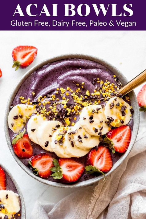 Best Matcha Latte Recipe, Vegan Acai Bowl, Primal Blueprint Recipes, Vegan Blueberry Muffins, Easy Breakfast Smoothies, Acai Bowls Recipe, Paleo Recipes Dessert, Smoothie Bowl Recipe, Meal Replacement Shakes