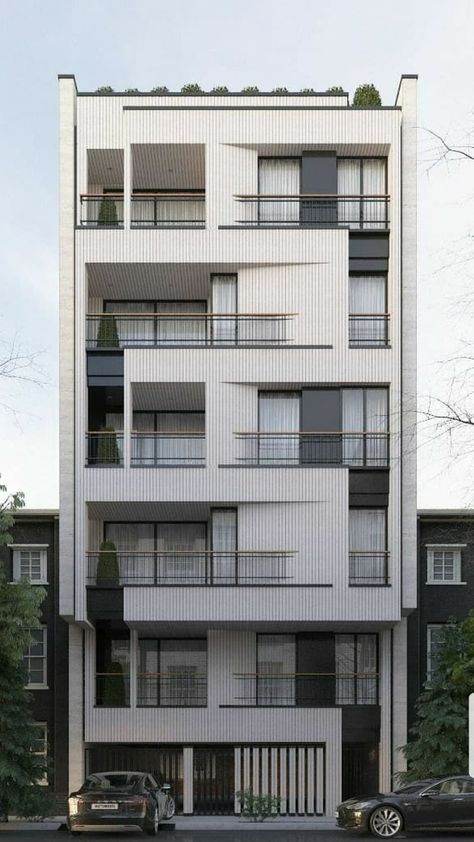 Modern Brick Building Facade, Modern Facade Design Architecture, Residential Building Elevation Design, Modern Apartment Exterior, Apartment Facade Design, Residential Building Facade, Modern Building Facade, Condominium Facade, Modern Facade Design