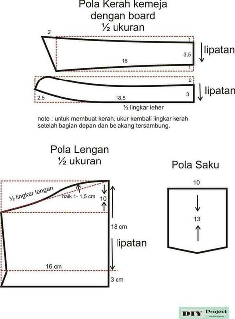 Pola Kerah Kemeja, Pola Krah, Pola Dasar, Pola Blus, Mens Shirt Pattern, Basic Dress Pattern, Sewing Men, Mens Sewing Patterns, Kemeja Lelaki