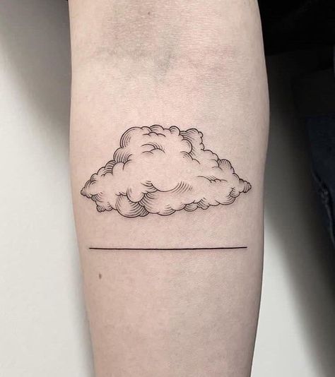 Cloudy Tattoo Ideas, Raincloud Tattoo, Hard Gz, Cloud Tattoo Ideas, Tattoo Ideas Minimalist, Cloud Tattoo Design, Tattoo Cafe, Handpoke Tattoo, Cloud Tattoo