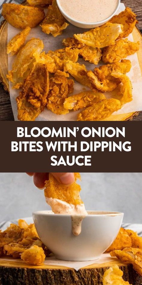 Longhorn Onion Petals Recipe, Fried Appetizer Recipes, Blooming Onion Bites, Onion Pedals, Fun Dinner Ideas For Kids, Onion Bites, Fried Appetizers, Blooming Onion Recipes, Fried Recipes