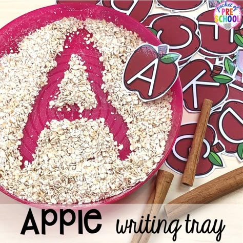 Apple Activities and Centers for Little Learners - Pocket of Preschool Apple Literacy, Apple Lesson Plans, Preschool Apple Activities, Preschool Apple Theme, September Preschool, Apple Kindergarten, Apple Week, Centers For Preschool, Pocket Of Preschool