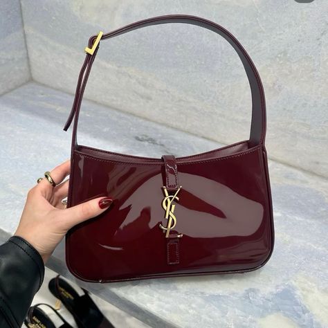 Saint Laurent, A Woman, Purse, Red, Gold