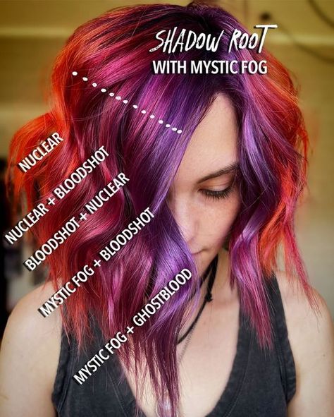 Hair Color For Tan Skin, Purple Hair Color Ombre, Pink And Orange Hair, Hair Color Swatches, Pink Purple Hair, Pulp Riot Hair Color, Sunset Hair, Styled Hair, Pulp Riot Hair