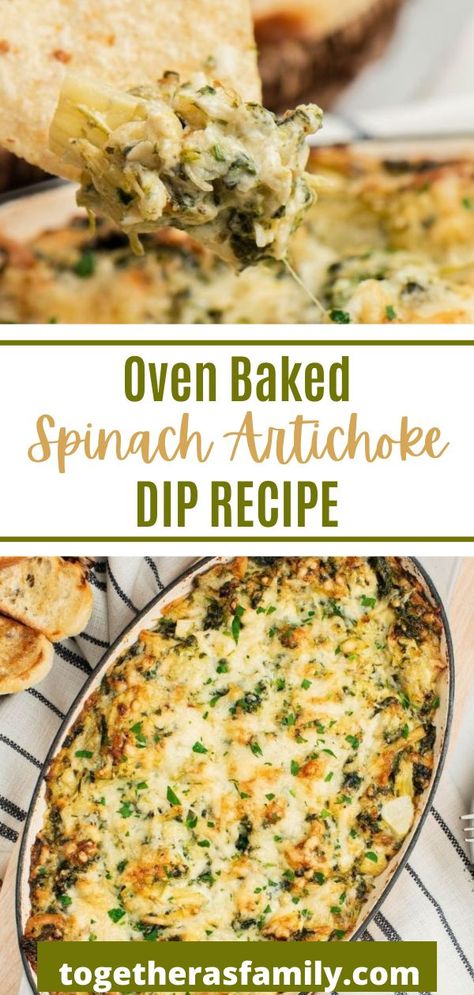 Fresh Spinach Artichoke Dip, Frozen Spinach Recipes, Canned Artichoke, Baked Spinach Dip, Best Spinach Dip, Cheesy Spinach Artichoke Dip, Spinach Artichoke Dip Easy, Baked Spinach Artichoke Dip, Hot Spinach Dip