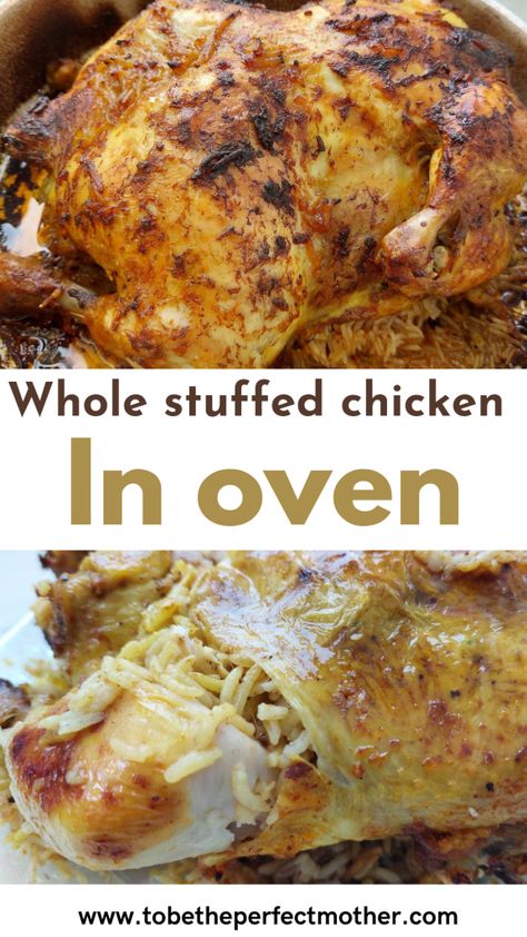 Stuffed Whole Chicken In The Oven, Stuffed Whole Chicken Recipes Baked, Whole Chicken Baked In Oven, Roasted Stuffed Chicken Whole, Whole Stuffed Chicken Recipes, Stuffed Whole Chicken Recipes, Whole Stuffed Chicken, Stuffed Baked Chicken, Full Chicken Recipes