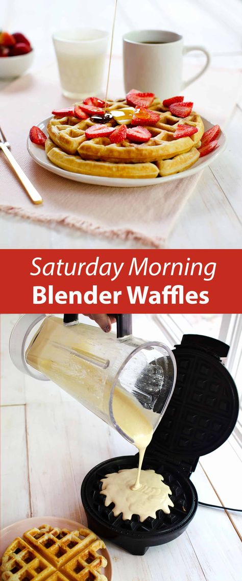 Easy homemade waffles #waffles #brunch #wafflemaker Waffles Brunch, Blender Waffles, Breakfast Dessert Recipes, Blender Pancakes, Belgian Waffles Recipe, Easy Waffle Recipe, Waffle Iron Recipes, Waffle Maker Recipes, Waffles Easy