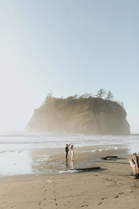 Bride and groom during their Elopement at Ruby Beach in Washington State. Ruby Beach Washington Elopement, Ruby Beach Elopement, Ruby Beach Washington, Washington Beaches, Hoh Rainforest, Forks Washington, Beginning And End, Washington Elopement, Beach Inspo