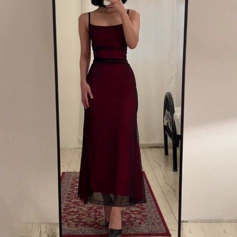 Size: L, Color: Dark Red Dark Red Dresses, Slim Fit Dress, Red Party, Dresses Xxl, Solid Color Dress, Slim Fit Dresses, Fit Dress, Bohemian Dress, Xl Dress