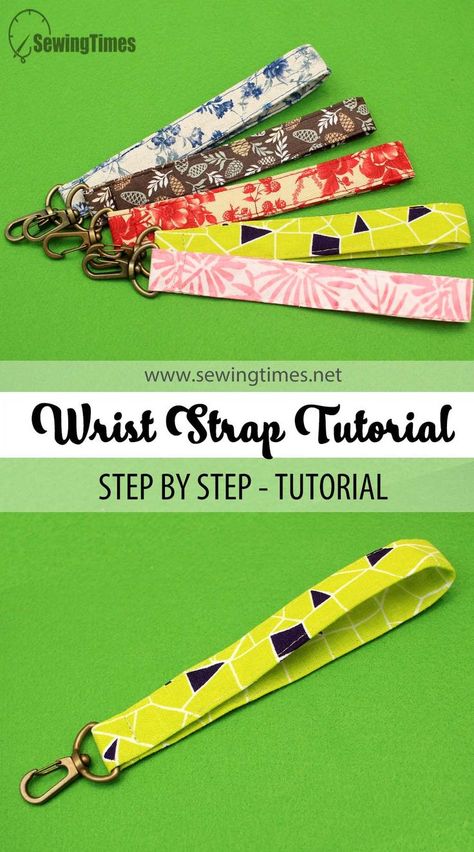 WRISTLET STRAP TUTORIAL | How to make wristlet for bag or pouch [sewingtimes] Tela, Couture, Diy Purse Strap Ideas, Wristlet Patterns Free, Wristlet Sewing Pattern, Keychain Diy Easy, Wristlet Tutorial, Quilters Bag, Key Fobs Diy