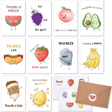 Cute Pun Cards, Thank You Puns, Pun Cards, Funny Thank You Cards, Gratitude Cards, Cute Thank You Cards, Cute Puns, Pun Card, Appreciation Cards