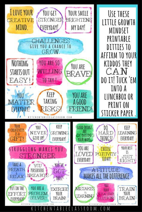 A growth mindset assumes that basic abilities can be developed through dedication & hard work.Use these printable notes and a poster to encourage your kids! Growth Mindset Notes, Capturing Kids Hearts, Growth Mindset Lessons, Positive Affirmations For Kids, Lunchbox Notes, Growth Mindset Posters, Motivation Positive, Affirmations For Kids, Positive Notes