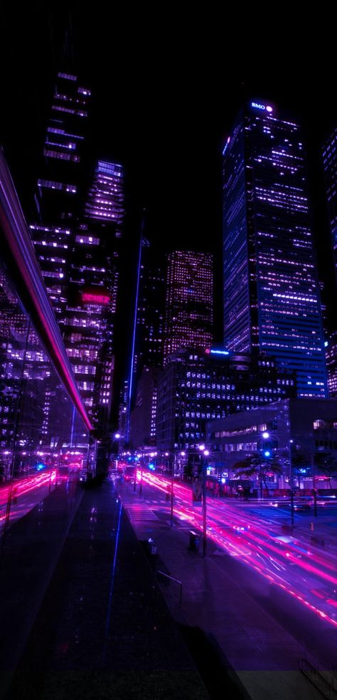 Neon Cyberpunk Aesthetic, Purple City, Neon Cyberpunk, Midnight City, Neon Noir, Futuristic Aesthetic, Purple Vibe, New Retro Wave, Dark Purple Aesthetic