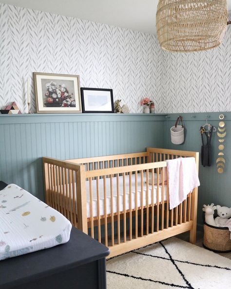 Beadboard Nursery, Beadboard And Wallpaper, Beadboard Bedroom, Bedroom Wainscoting, Beadboard Wall, Wainscoting Nursery, Beadboard Wallpaper, Nursery Room Design, Nursery Room Inspiration