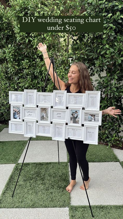 Picture Frame Table Chart, Picture Frame Wedding Seating Chart, Wedding Guest Seating Chart Display Diy, Table Number Board Seating Charts, Seating Chart Wedding Easy, Picture Frame Seating Chart Wedding, Diy Seating Chart Wedding Simple, Fall Seating Chart Wedding, Seating Chart Frames