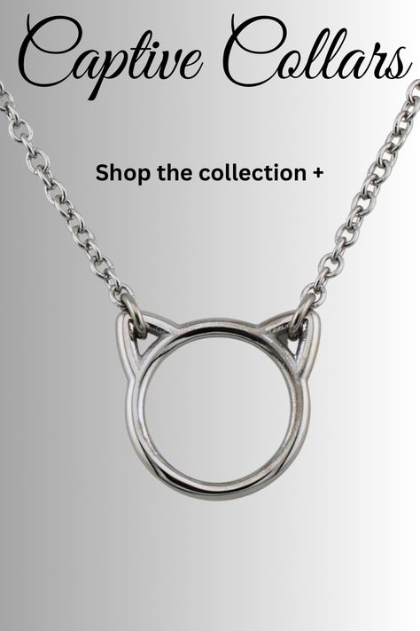 Not only is this kitten sub day collar super cute, but it will never tarnish making it ideal to wear every day. The kitten will go with any outfit, and you'll love the way the smooth roundness of its ears and little kitty face feels, it is wonderfully discreet pet play collar that can either permanently lock or not as you wish. Presenting your slave with this kitten collar necklace can be incorporated in a solemnizing ceremony to signify your relationship and will serve as a permanent reminder Sub Collar, Morse Code Jewelry, Eau Claire Wisconsin, Kitten Collar, Pet Play, Day Collar, Kitten Collars, Kittens Playing, Morse Code