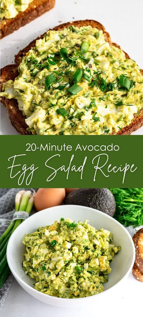 20-Minute Avocado Egg Salad Recipe - Yummy and fully Avocado Egg Salad Sandwich, Avacodo Recipe Idea, Recipes With Avocado, Detox Chicken Soup, Avocado Egg Salad Recipe, Paleo Pantry, Ham Salad Recipes, Classic Egg Salad, Heart Healthy Eating