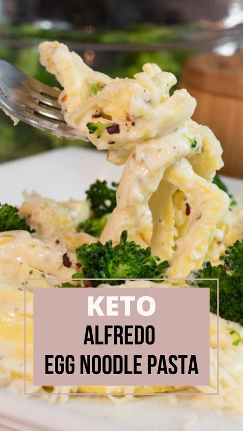 This image shows my keto alfredo pasta with egg noodles recipe. Click the link to find the full recipe. Alfredo Egg Noodles, Egg Wraps As Noodles, Egg Wrap Noodles, Egg Life Wrap Recipes Noodles, Egglife Wrap Noodles, Egg Life Wrap Noodles, Keto Egg Noodles Recipes, Keto Egg Noodles, Ground Beef Recipes Mexican