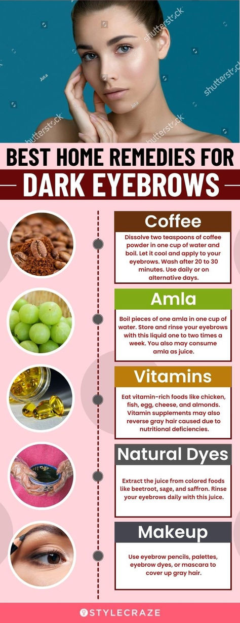 Home Remedies To Darken Gray Eyebrows Gray Eyebrows, Darken Eyebrows, Grey Eyebrows, Vitamin Rich Foods, Eyebrow Care, Reverse Gray Hair, Dark Eyebrows, Eyebrow Hacks, Beautiful Eyebrows