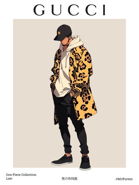 One Piece Illustration, Gucci Illustration, Trafalgar D Law, Anime Wall Prints !!, Anime Streetwear, Best Anime Drawings, Image Swag, Anime Poster, One Piece Drawing