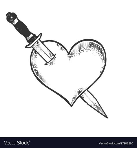 Heart With Knife, Wood Sketch, Heart Knife, It Tattoo, Mark 10 9, Awareness Tattoo, Knife Drawing, Knife Tattoo, Small Tats