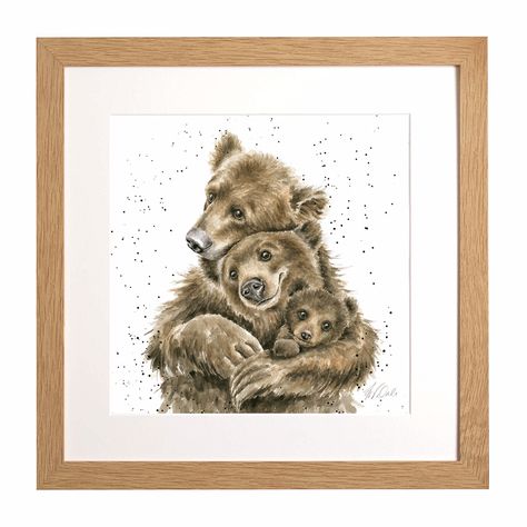 Framed Cards, Teddy Bear Nursery Decor, Bear Nursery Art, Teddy Bear Nursery, Spiritual Animal, Bear Tattoos, Bear Paintings, Wrendale Designs, Bear Drawing