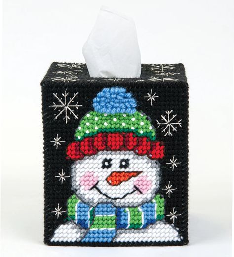 Snow Much Fun Tissue Box Cover Plastic Canvas Kit – Mary Maxim Christmas Plastic Canvas Patterns Free, Tissue Box Crafts, Bee Template, Recycle Craft Projects, Kleenex Box Cover, Plastic Canvas Stitches, Baby Cross Stitch Patterns, Snow Much Fun, Plastic Canvas Tissue Boxes