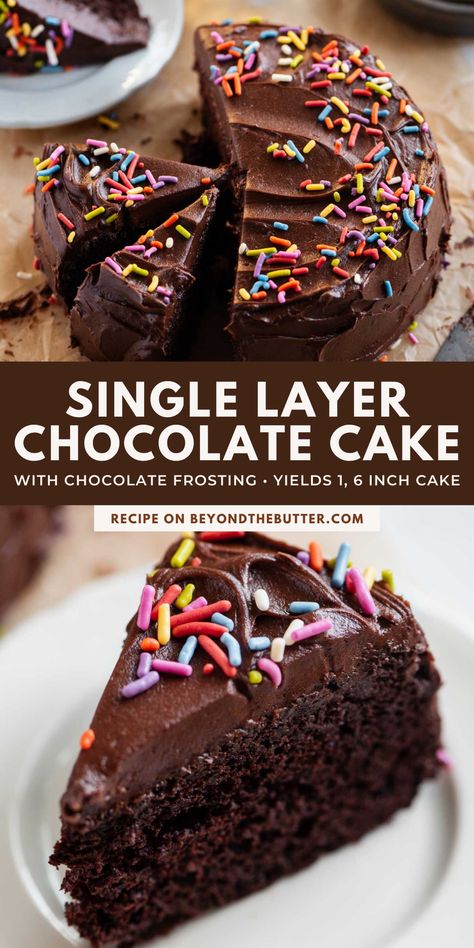 Single Layer Chocolate Cake, Milk Chocolate Frosting Recipe, Small Chocolate Cake, Layer Chocolate Cake, Milk Chocolate Frosting, Mini Chocolate Cake, Bday Stuff, Small Batch Baking, Cocoa Cake