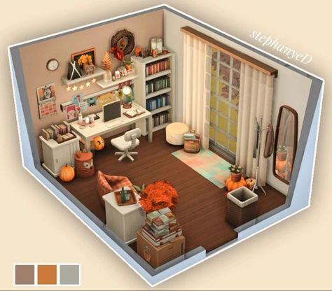 Living Room Sims 4 No Cc, Sims Office Ideas, Sims 4 Study Room, Sims 4 Office Ideas, Kids Room Sims 4, Desk Layout Ideas, Sims 4 Kids Room, Sims 4 Office, Study Room Ideas