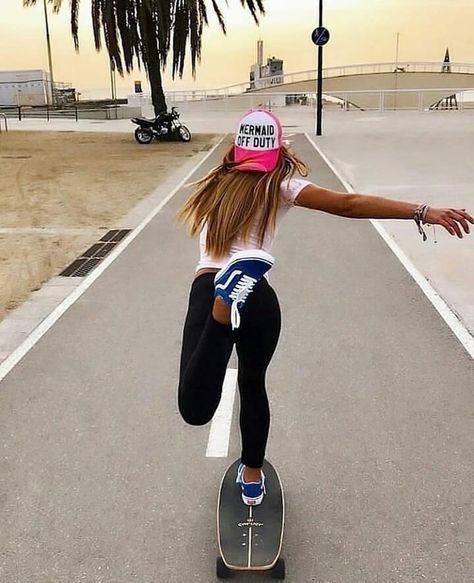 Surfergirl Style, Skater Chick, Mavericks Surfing, Skateboard Photography, Distressed Baseball Cap, Skate Girl, Skateboard Girl, Skate Style, Longboards