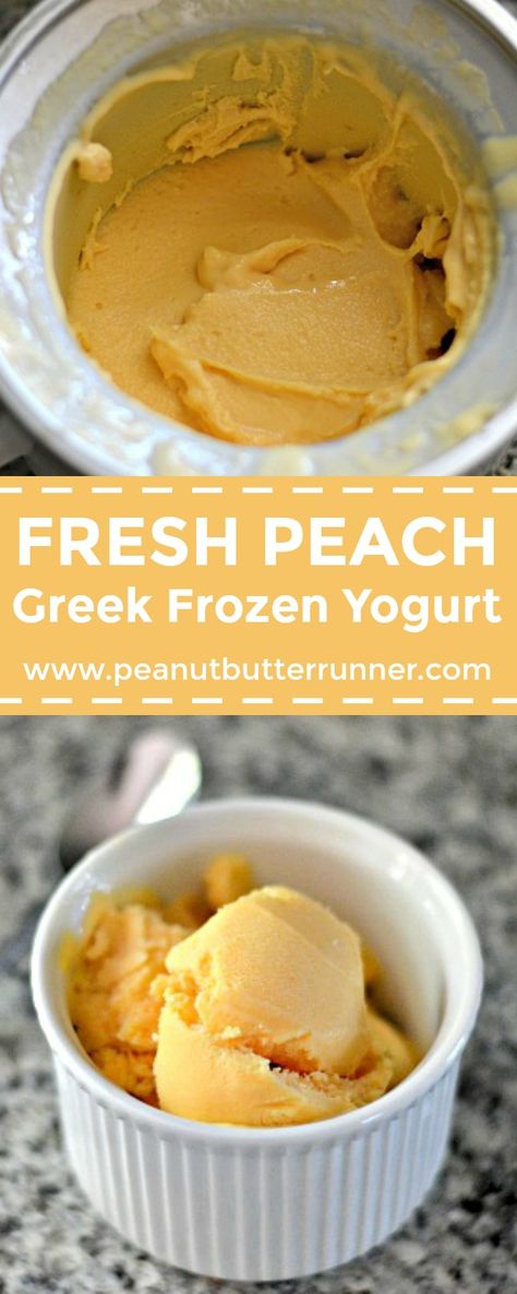 Frozen Yogurt Recipe Healthy, Greek Yogurt Ice Cream, Peach Frozen Yogurt, Yogurt Recipes Healthy, Healthy Frozen Yogurt, Frozen Yogurt Recipe, Weight Watcher Desserts, Frozen Greek Yogurt, Frozen Yogurt Recipes