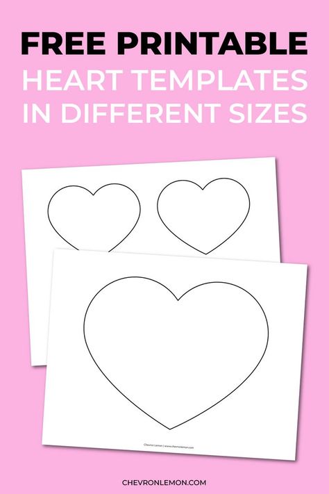 Free printable heart templates in different sizes Shrug Diy Sewing, Heart Templates Free Printables, Heart Patterns Printable, Heart Shapes Template, Printable Heart Template, Valentines Day Bulletin Board, Printable Shapes, Heart Shaped Valentines, Heart Blocks