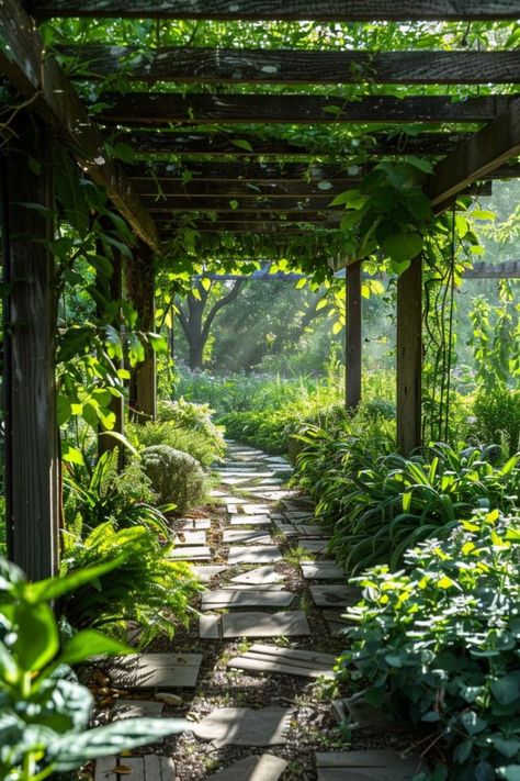 Herbalist Garden Design, Herb Landscaping, Herb Gardens Outdoor Design, Cottage Herb Garden, Herb Garden Ideas Outdoor, Herb Garden Designs, Herb Garden Outdoor, Paved Garden, Covered Walkways