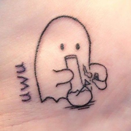 La Muerte Tattoo, One Line, Grand Mere, Ghost Tattoo, Sharpie Tattoos, Cute Little Tattoos, Creepy Tattoos, Doodle Tattoo, Cute Tiny Tattoos