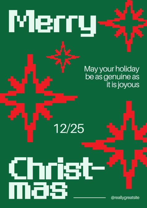 Celebrate Christmas in a pixel-perfect way! Use our Green and Red Pixel Typography Poster to send your Merry Christmas greetings with a unique, retro vibe! 2024 Card Design, Xmas Poster Design Graphics, Holiday Party Poster, Retro Christmas Poster, Retro Christmas Design, Christmas Festival Poster, Christmas Poster Design Graphics, Christmas Food Poster, Merry Christmas Graphic Design