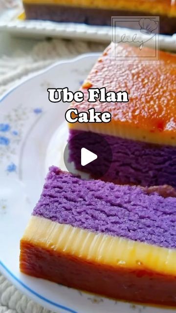 Filipino Recipes on Instagram: "Ube Flan Cake
Ingredients
For Caramel
1/2 cup sugar
4 tablespoon water
* Leche Flan mixture
5 whole egg (large)
1 can condensed milk (380 gram)
1 can evaporated milk (370 ml)
1 teaspoon vanilla & Chiffon mixture
5 pcs egg yolk (large size)
1 teaspoon vanilla
1/4 cup + 2 tablespoon sugar
1 tablespoon ube flavor
1/4 cup vegetable oil
2/3 cup water
1 1/2 cups all-purpose flour
1 1/2 teaspoon baking powder
1/2 teaspoon salt
Meringue Mixture
5 pieces egg white
2/3 cup sugar
1 tablespoon vinegar
Steam Time
Preheat oven, Steam for 170C for 1 hour

#ubecake #ubecustardcake #flan #ubeflan #filipinodessert #desserts #dessertsofinstagram" Ube Flan Cake Recipe, Leche Flan Cake Recipe, Ube Flan, Flan Cake, Filipino Style, Custard Cake, Filipino Desserts, Pumpkin Recipes Dessert, Recipes Dessert